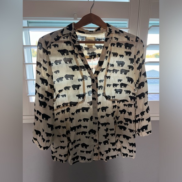 Anthropologie Bear button-down blouse Size 4 EUC - Picture 5 of 5